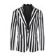 thumbnail image 5 of Blazer de Rayas Verticales Casual Slim Fit de Hombre INSPIRE CHIC Talla XL Blanco, 5 of 6
