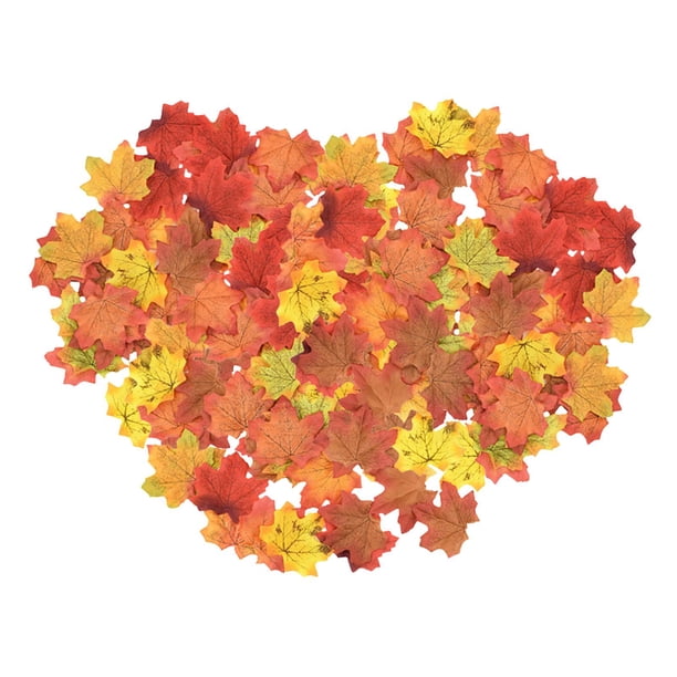 400 Piezas Hojas de Arce Artificiales Decorativas Falsas de Otoño Ramas de Hoja Seda para Manualidades Adecuadas para Boda Fiesta Acción de Gracias Decoración Hogar 100 piezas