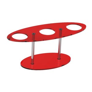 Bothyi - Soporte Para Cono De Helado, Soporte De Exhibición De 3 Agujeros Para Buffet, Aniversarios De Boda, Color Rojo