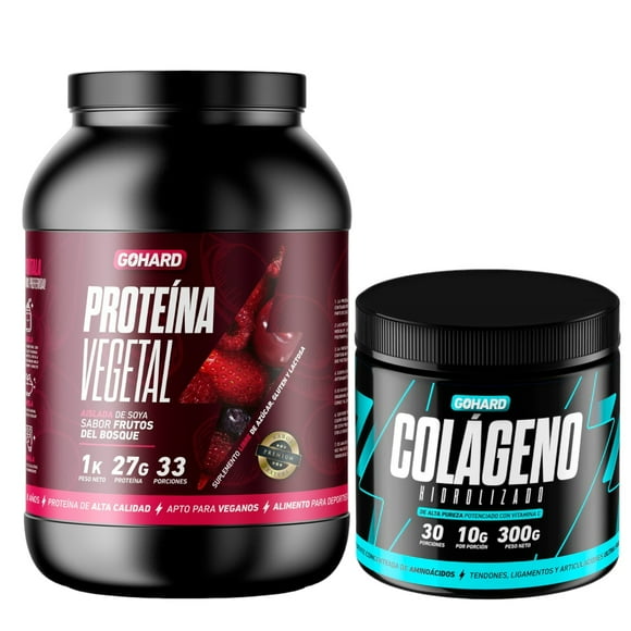 Proteina Vegetal Frutos Del Bosque 1Kg Pack Colageno Hidrolizado 300Gr
