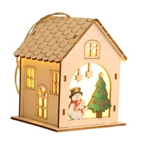 Bothyi - Decoración Colgante Del Árbol De Navidad Del Muñeco De Nieve De La Casa Del Pueblo De Navidad Iluminada