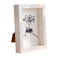 Magideal - Marco De Fotos Nórdico, Marco De Madera Cuadrado Para Escritorio Y Pared, Marco De Exhibición De Imágenes Para Apartamento, Pasillo, Dormitorio, Decor Blanco