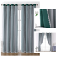 thumbnail image 2 of suxuMhao Cortinas de Estrellas Huecas con Gasa, 2 Piezas 52x63in, Cortinas para Sala/dormitorio, Cortina Transparente Perforada Opaca, Verde Oscuro + Blanco, Poliéster y Encaje, 2 of 5