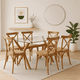 thumbnail image 2 of Comedor mesa de vidrio cross 140x90 + 6 sillas Crossback Madera, 2 of 4