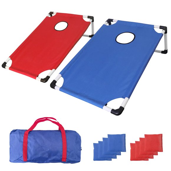 Juego de juegos MonSports Cornhole portátil de 91 x 61 cm, 8 bolsas