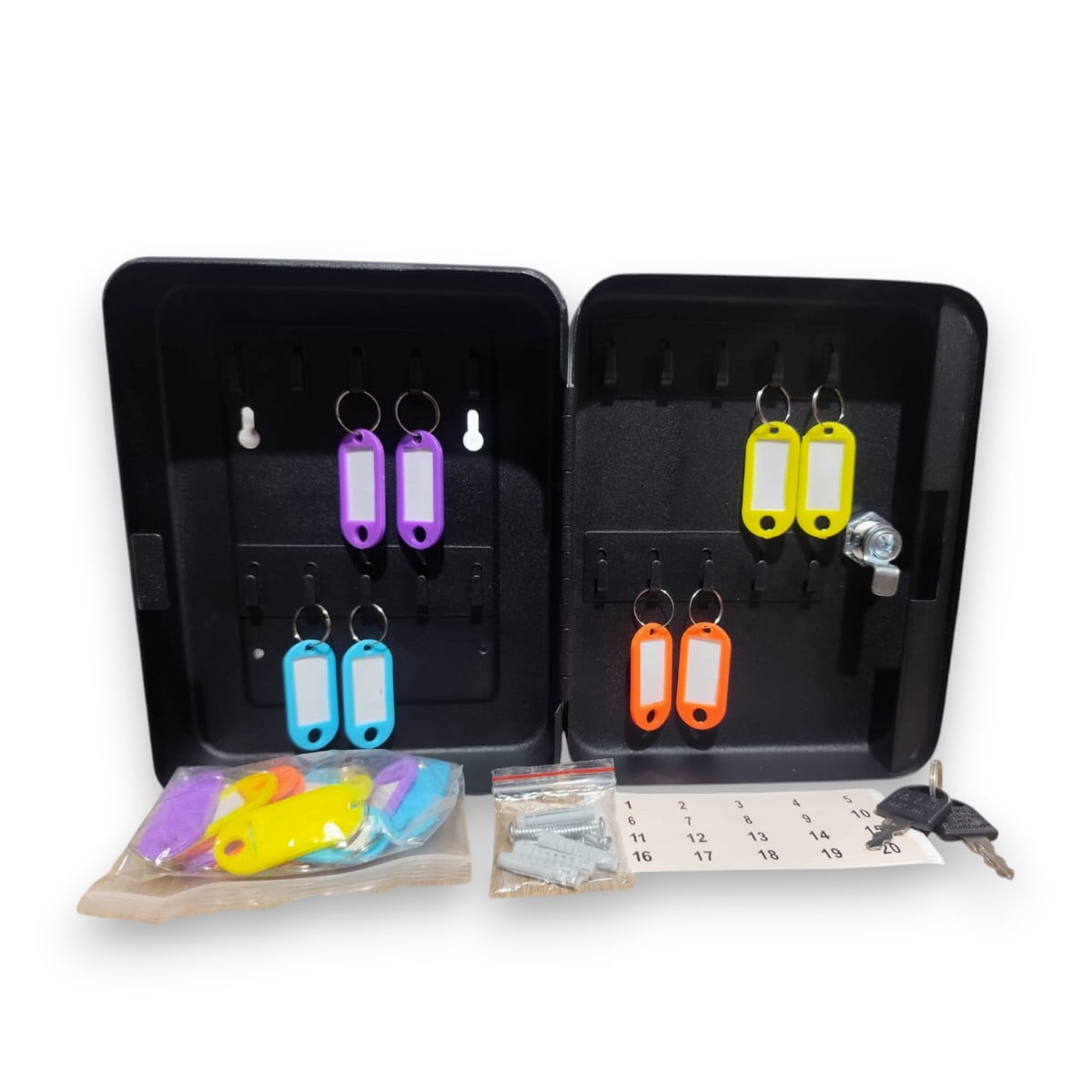 Genérico - Organizador Caja Fuerte 20 Llaveros 20 Ganchos Porta Llaves