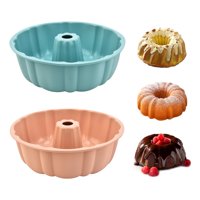 Juego De 2 Moldes Para Tartas Padele De Silicona Antiadherente De 10 Pulgadas, Color Rosa Y Azul