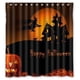 thumbnail image 1 of Cortina de ducha de calabaza de Halloween, juego de cortina de baño con ganchos, tamaño 66 x 72 pulgadas, 1 of 3