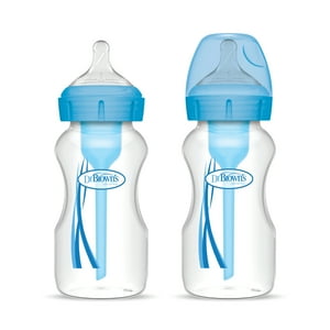 Dr. Brown'S - Pack 2 Mamaderas Anticólico Boca Ancha 270Ml Azul