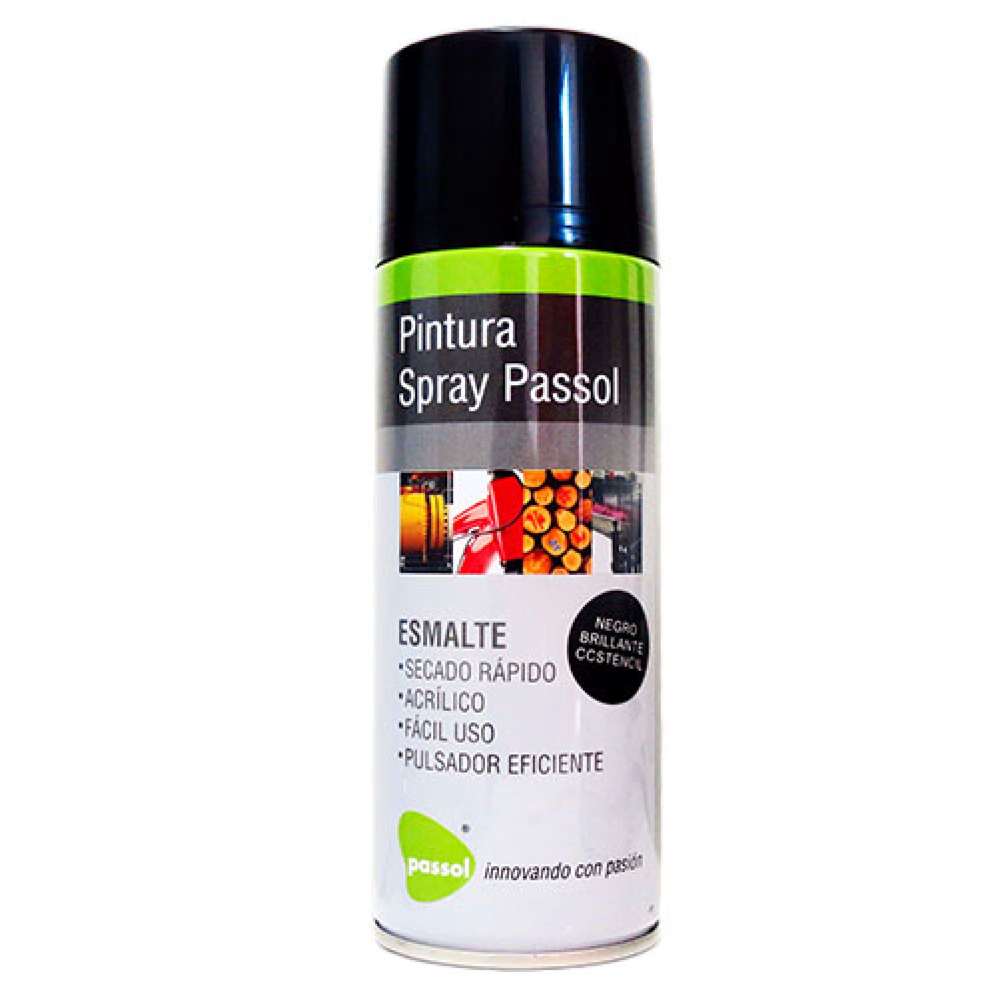 Pintura Spray Esmalte Negro Brillante 400 Ml Passol