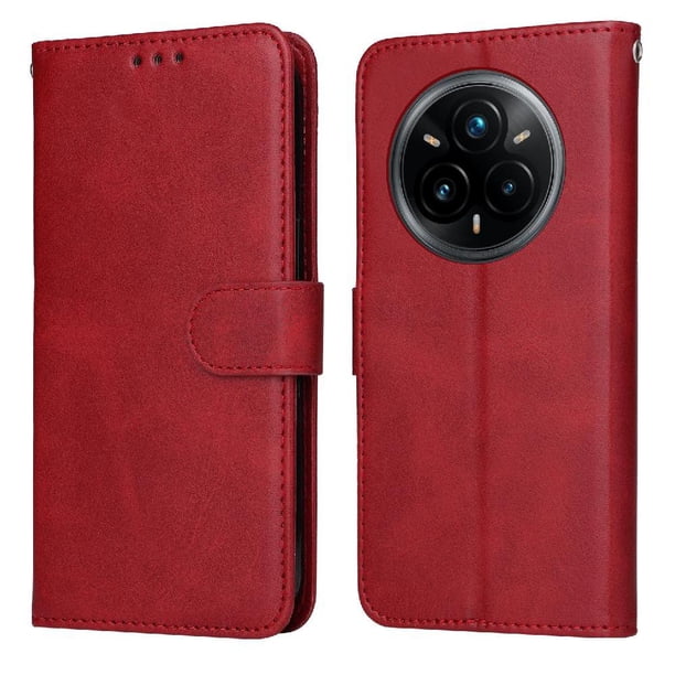 Funda Billetera para Realme 14 Pro Plus con Porta Tarjetas y Soporte Ajustable Rojo
