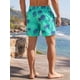 thumbnail image 3 of INSPIRE CHIC Pantalones Cortos de Natación de Playa con Estampado de Hojas Tropicales de Verano para Hombre con Forro y Cordón 2XL Verde Claro, 3 of 5