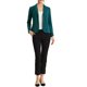 thumbnail image 2 of INSPIRE CHIC Blazer de trabajo para mujer con solapa, chaqueta de manga larga, traje blazer azul pavo real L, 2 of 6