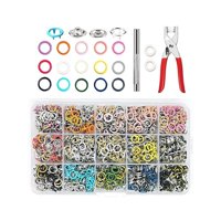 Magideal - De Botones A Presión Con Caja Con Herramienta De Fijación, Broches Huecos Multifunción, Botón A Presión De Punta Abierta Para Coser, Mono,