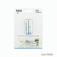 Genérico - Pila Recargable Usb Type C Aaa Set X 2 Pcs 1.5 Volt 600 Mwh