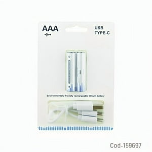 Genérico - Pila Recargable Usb Type-C Aaa Set X 2 Pcs 1.5 Volt 600 Mwh