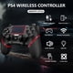 thumbnail image 3 of Control inalámbrico SZYUYU para PS4 con conector de audio de 3.5 mm, negro/rojo, 3 of 8