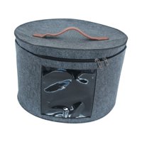 Magideal - Caja Para Sombreros Caja De Almacenamiento Para Sombreros Plegable Apilable Portátil Para Mujeres Hombres Cajas Para Sombreros De Viaje Cajas Redondas Gris Grande