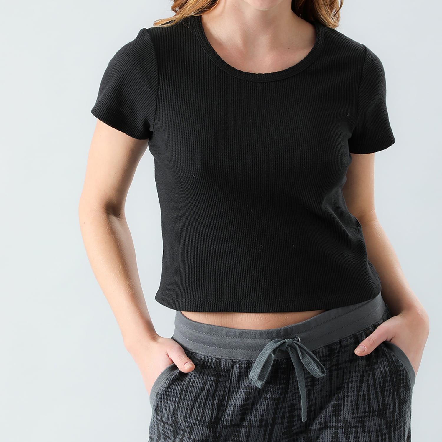 Polera Waffle Manga Corta Flores Mujer 50378-2