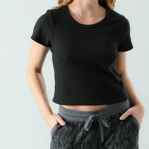 Polera Waffle Manga Corta Flores Mujer 50378-2