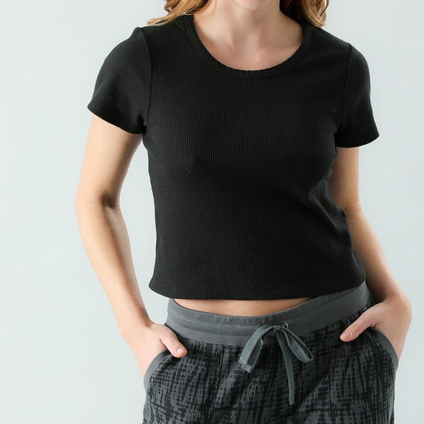 Polera Waffle Manga Corta Flores Mujer 50378-2