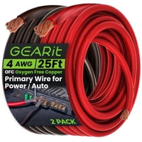 Wire Gearit, Cobre Libre De Oxígeno, Calibre 4, Ofc, 25 Pies, Para Audio De Coche