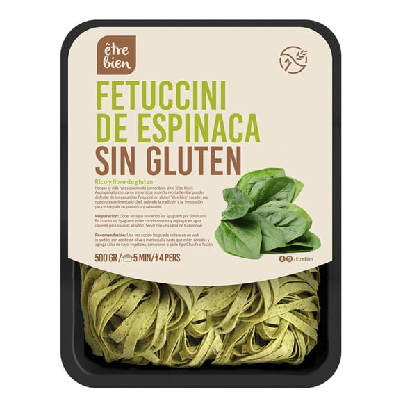 Pasta Fresca Fetuccini Sin Gluten Espinaca, 1 Un