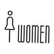 thumbnail image 1 of Letrero De Baño, Decoración Sencilla Para Colgar En La Pared, Para Negocios, Puerta Pública O Pared, Mujer, Negro, 1 of 3