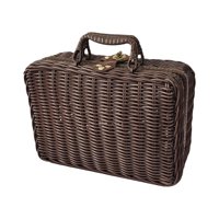 Magideal - Caja De Cesta Tejida Para Organizar, Cesta De Mimbre Para Picnic, Cesta De Almacenamiento De Ratán Para Guardería, Armario De Bebé, Pañales, Juguetes Marrón