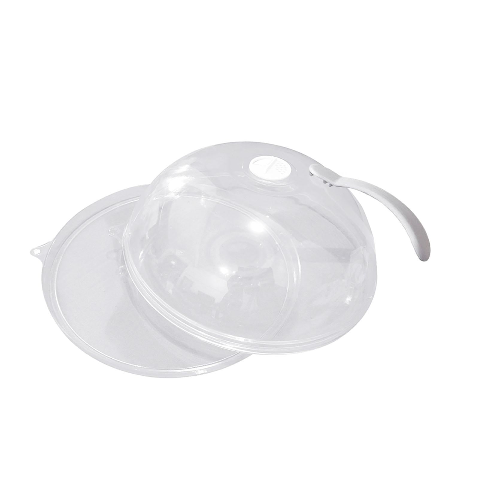 Magideal - Cubierta De Placa Para Microondas, Tapa Transparente Y Versátil Resistente Al Calor Para Alimentos Con Rejillas De Ventilación Para Mesa De Comedor,