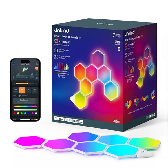 Paneles Hexagonales LED Linkind EP6 7 Multicolor Regulable