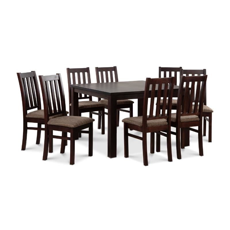 Cic - Comedor Ñuble Cuadrado 120X120 Cm Con 8 Sillas Chocolate