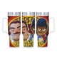 thumbnail image 1 of Hola Vecino Vaso aislado de acero inoxidable con asa, diseño temático, regalo para familia, amigos y fans; incluye pajita y encaja en el portavasos estándar, 40 oz, 1 of 6