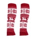 thumbnail image 1 of Calentadores de piernas de punto para invierno, con lazo blanco, calcetines largos sin pies, cálidos y navideños, mangas altas para mujer, 1 of 5