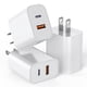 thumbnail image 1 of Bloque de carga DelTucci de 20 W con doble puerto USB C + USB A para iPhone, 1 of 7