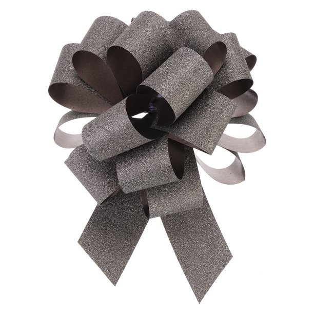 Uxcell 10Pcs 8" Lazo grande de coche con brillo para envolver regalos de Navidad, flores, cumpleaños, boda, coche, color marrón