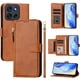 thumbnail image 3 of Funda Billetera Cremallera para Motorola Moto G56 con Porta Tarjetas, Soporte y Correa Marrón, 3 of 5