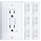 thumbnail image 1 of GFCI Outlet Amico, paquete de 15 amperios, 6 unidades, diseño más delgado, blanco para interiores, 1 of 9