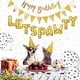 thumbnail image 4 of Pancarta de globos de cumpleaños (letras doradas en 3D). Decoración inflable para fiestas y eventos para perros y gatos. Reutilizable, ecológica y divertida. Incluye gorro de cumpleaños y globos con h, 4 of 8