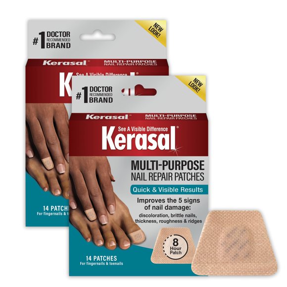 Parches reparadores de uñas multiusos Kerasal, 14 unidades, paquete doble