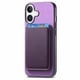 thumbnail image 3 of Funda de Cuero Magnética con Tarjetero para iPhone 16 Cubierta Delgada Morado, 3 of 5