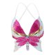 thumbnail image 3 of Sujetador De Danza Del Vientre Top Mujer Trajes De Baile Con Lentejuelas Tops De Mariposa Rosa Rojo, 3 of 3