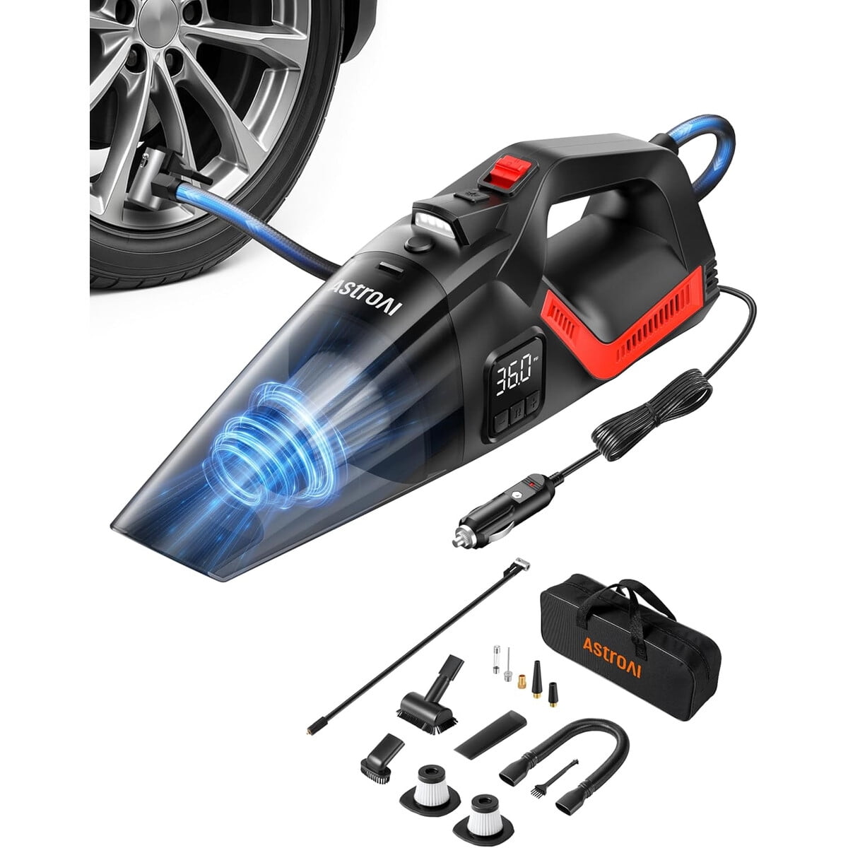 Aspiradora Inflador 4en1 Astroai V3 150psi 8kpa Auto Led