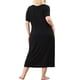 thumbnail image 4 of Agnes Orinda Ropa de Dormir para Mujer Tallas Grandes Camisón Cuello Redondo Mangas Cortas Vestido para Dormir Estampado de Gatos Pijamas para Casa con Bolsillo 2X Negro, 4 of 8