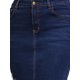 thumbnail image 5 of INSPIRE CHIC Falda de mezclilla para mujer de cintura alta, elástica, desgarrada, con dobladillo sin rematar, abertura casual, midi, lápiz, talla S, azul oscuro, 5 of 6