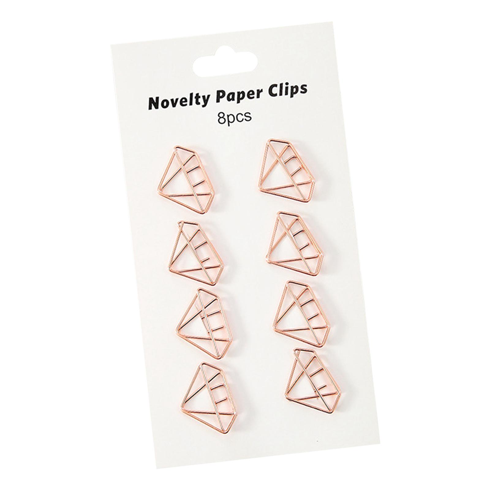Ioensy - 8X Clips De Papel Novedosos Tarjeta De Invitación De Fiesta De Metal Organización De Documentos Diamante