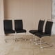 thumbnail image 2 of Modern Dining Chairs,PU Faux Leather High Back Upholstered Side Chair with C-shaped Tube plating Metal Legs for Dining Room Kitchen Vanity Patio Club Guest Office Chair (Set of 4) (Black+PU Leather), 2 of 3