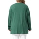 thumbnail image 5 of Agnes Orinda Blusa de Túnica para Mujer de Talla Grande para Escuela o Universidad, Cuello Redondo, Manga Larga, Plisada, Decoración de Botones Henley, con Bolsillos 1X Verde Oscuro, 5 of 8