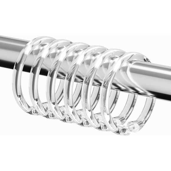 Kutesna 12 piezas de anillos de plástico transparentes para cortina de ducha