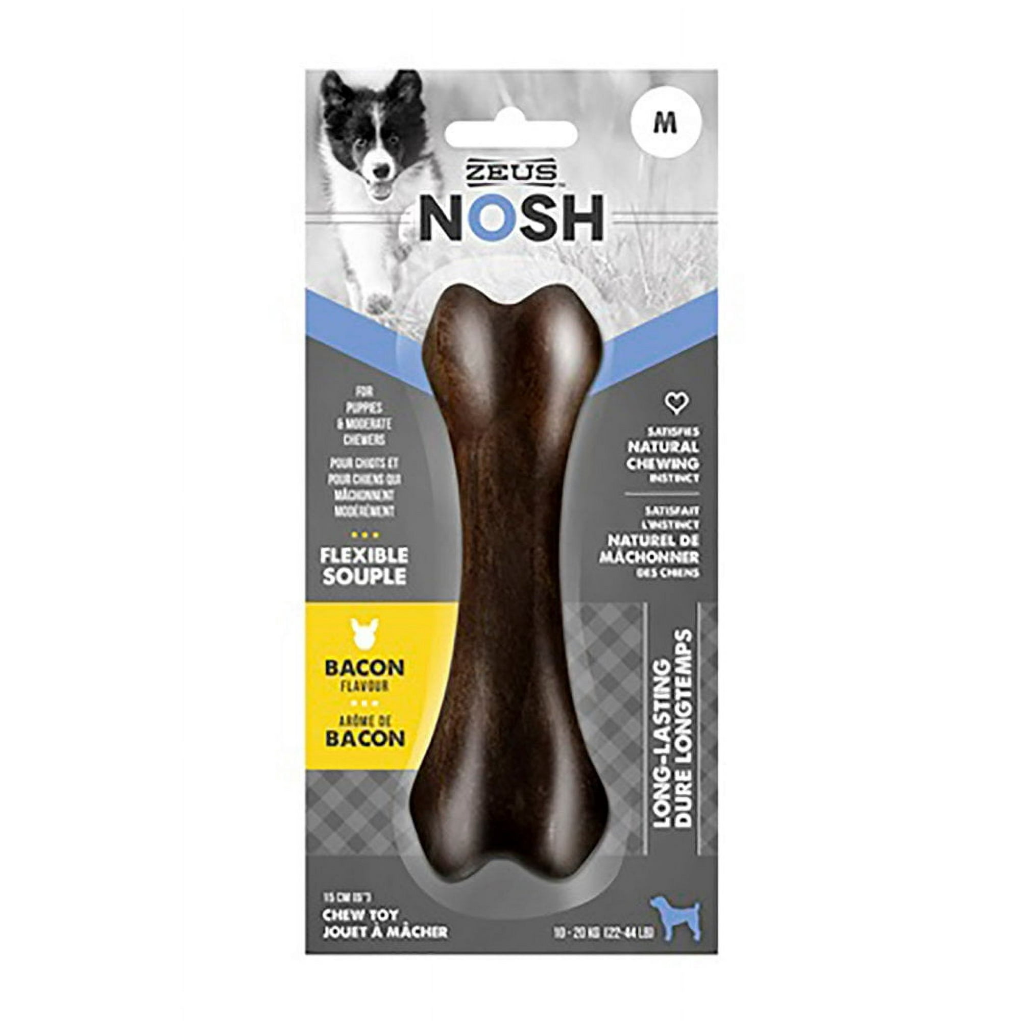 Zeus - Nosh Hueso Flex Cachorro Sabor Tocino M 119Gr
